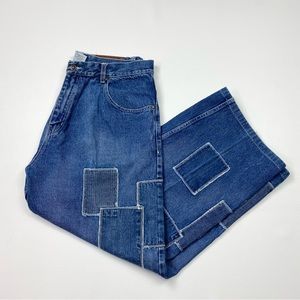 Men’s Vintage BROOKLYN XPRESS Patchwork Baggy Style Denim Jeans Size 38